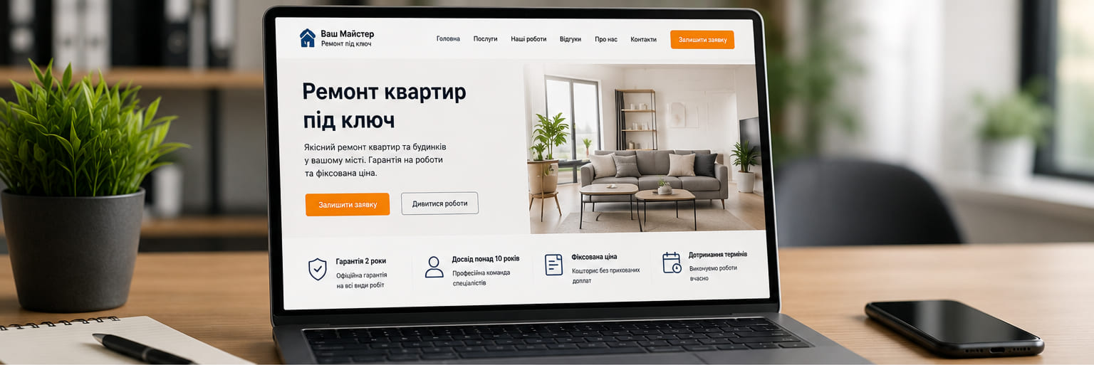 Сайт для продажу послуг та отримання заявок